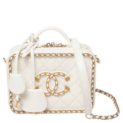 chanel vanity case bag white|Chanel vanity case bag small.